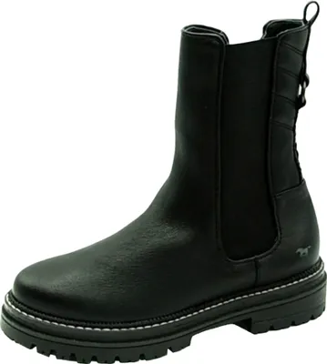 Produktbild von Mustang Damen Stiefelette Boot Stretch Ziernaht Plateau 1398-511, Größe:39 EU, Farbe:Schwarz