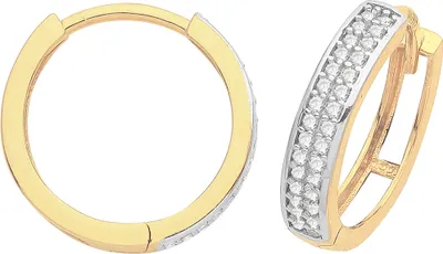 Image de Boucles d'Oreilles Femme Or 375/1000 avec Oxyde de Zirconium - 13mm*3mm; TRS35865