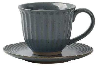 Produktbild von Cappuccino Tasse mit Unterteller Steingut 160ml Blau