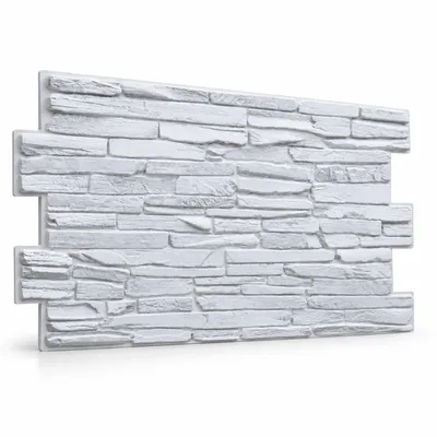 Produktbild von 3D Wandpaneele PVC Steinoptik | Graues Quarzit | 1 Platte ca. 0,5 m² | Wandverkleidung für Wohnzimmer, Küche & Bad