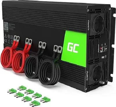 Obrázok produktu pre Menič 12 V – 230 V – 2000 W – 4000 W – menič na autobatériu – priame pripojenie k autobatérii – menič 12 V – 230 V pre použitie v aute