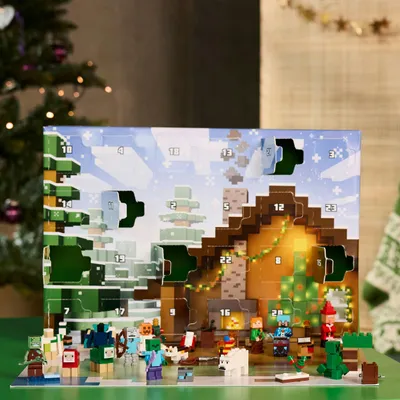Produktbild von LEGO Minecraft Adventskalender 2025 - Weihnachten Spielzeug für Jungen & Mädchen ab 7 Jahren - 24 Überraschungen inkl. Minifiguren & Mini-Modellen - Kinder Spielset - Gaming Geschenk zum Advent 21280