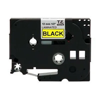 Produktbild von Brother Gloss Laminated Labelling Tape - 12mm, Black/Yellow, TZ, China, 8 m, 172 mm, 108 mm, 335 mm