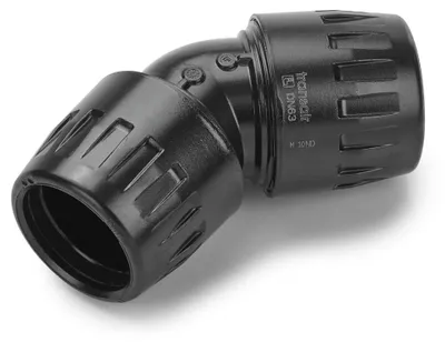 Productafbeelding van Parker Transair Aansluitstuk voor winkelinstallaties, type 6612, 45°, afmeting 63, 1 stuk.