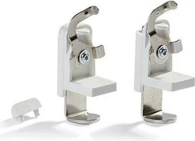 Produktbild von Interdeco Klemmträger mit Klemmriegel / Klemmbefestigung für Jalousien 25 x 25 mm Weiß, Pack. 2 Stück
