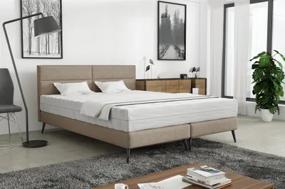 Produktbild von Polsterbett Doppelbett BERGAMO 200x200cm Stoff Gemma Cappuccino ohne Matratze