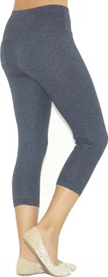 Produktbild von Capri 3/4 Damen Leggings Baumwolle Hose hoher Bund Taschen jeans S-34