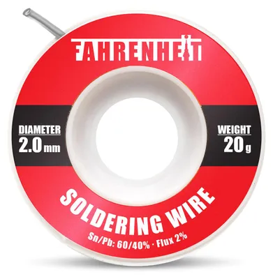 Immagine prodotto di Filo per saldatura professionale 2 mm 20 g - 60/40 stagno-piombo con 2% di flussante - Saldatura professionale per elettronica e riparazioni [55136]