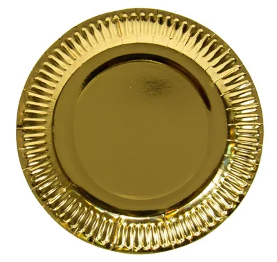 Produktbild von Goldfarbene Metallic Teller 23 cm - 8 Stück