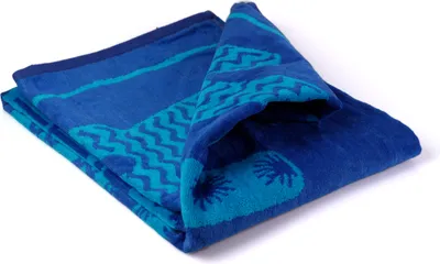 Produktbild von PHLOX Strandtuch 90 x160 cm Badetuch Strandlaken Handtuch Velours - 100% Baumwolle - 580 gram - Weich - Summer Blue
