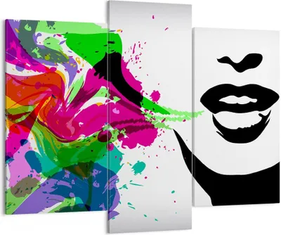 Produktbild von Bild auf Leinwand - Leinwandbild - Frau Gesicht Lippen Make-up - 130x100cm - Wand Bild - Wanddeko - Leinwanddruck - Bilder - Kunstdruck - Wanddekoration - Leinwand bilder - Wandkunst - CB130x100-2634