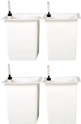 Immagine prodotto di Set da 4 accessori per vasi da fiori - INSERTO per irrigazione in plastica bianca 29x29x32 cm