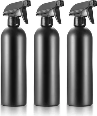 Obrázok produktu pre Fľaša s rozprašovačom 500 ml - 3 kusy - Vhodná na rastliny a vlasy - Čierna