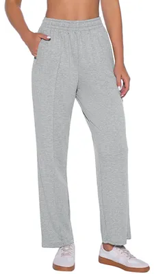Produktbild von Sportliche Jogginghose für Damen – Baumwolle mit Kordelzug – Hoher Bund – Hellgrau