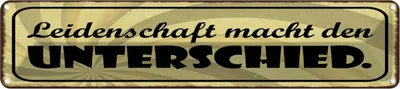 Produktbild von vianmo Blechschild 10x46 cm Leidenschaft macht Unterschied Spruch Zitat
