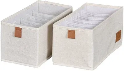 Immagine prodotto di Cassettiera in tessuto beige con sei scomparti