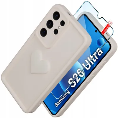 Immagine prodotto di Etui do Samsung S26 Ultra silikonowe MATOWE serce + Szkło ochronne 9H