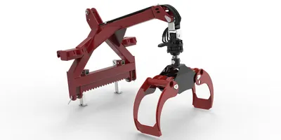 Produktbild von Kombianbaurahmen Euro- und Dreipunkt mit Forstgreifer OG12, Pendelgelenk und 3t Bolzen Rotator