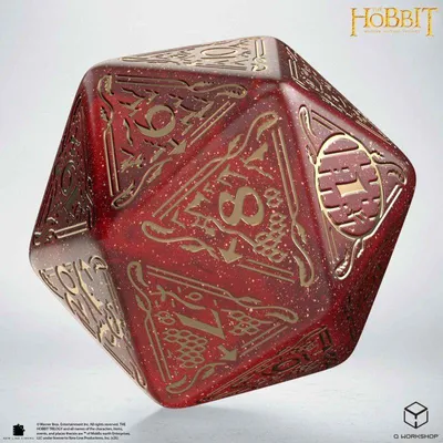 Immagine prodotto di Dadi a forma di cubo, ispirati a "Lo Hobbit" - D20 color ambra