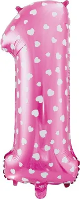Produktbild von Aufblasbare Ziffern '1' rosa 61 cm