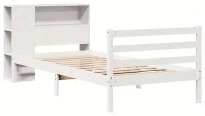 Immagine prodotto di Letto singolo 90x190 cm - Bianco - Letto per bambini con libreria integrata