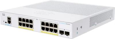 Produktbild von Cisco Business 250 Series CBS250-16P-2G - Switch - L3 - Smart - 16 x 10/100/1000 (PoE+) + 2 x Gigabit SFP - an Rack montierbar - PoE+ (120 W)