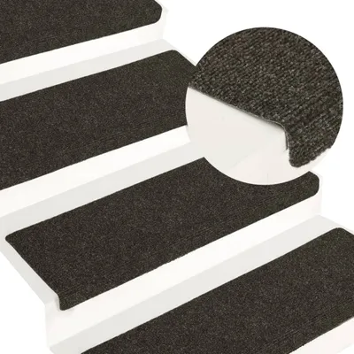 Produktbild von The Living Store Treppenmatten 15 Stk. Nadelvlies 65x21x4 cm Anthrazit
