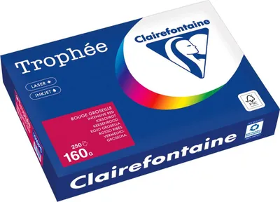 Immagine prodotto di Clairefontaine 1016PC Clairefontaine Kopierpapier Trophée kirschrot DIN A4 160 g/qm 250 Blatt