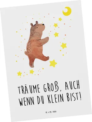 Produktbild von Mr. & Mrs. Panda Postkarte Alleine schlafen lernen - Weiß - Geschenk, Vertrauem, Produkte, Geborgenheit, Liebe, Ermutigung, Herausforderung, Postkarten, Ansichtskarten