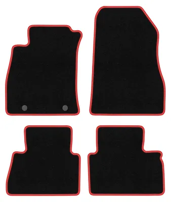 Produktbild von Velours-Fußmatten für Nissan Juke F15 2010-2017 (Crossover) – 4-tlg, Schwarz/Rot, passgenau – Wielganizator CARLUX