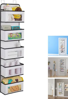 Produktbild von Hängende Aufbewahrungstasche Tür, 33x13x125 cm, Vliesstoff Organizer, Wandaufbewahrung, Mehrfachtaschen, Schlafzimmer, Büro, Ordnung