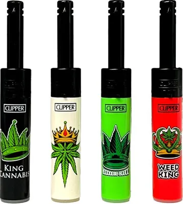 Produktbild von 4 Clipper Mini Stabfeuerzeuge Canna King