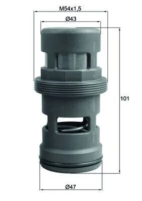 Produktbild von MAHLE Ölkühler-Thermostat TO 18 114 passend für MERCEDES-BENZ AROCS