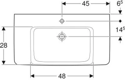 Produktbild von Geberit 501703008 Renova Plan WT mit Ablagefl., 90x48cm