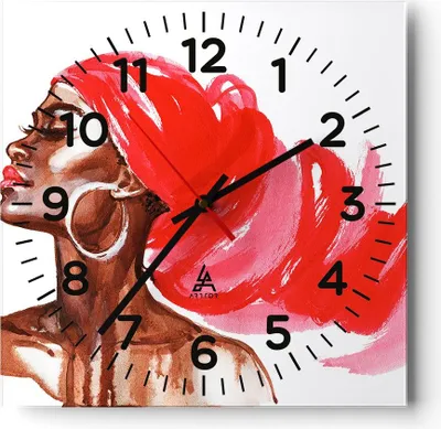 Produktbild von Wanduhr - Quadrat - Glasuhr - frau modern - 40x40cm - Schleichendes Uhrwerk - Lautlos - zum Aufhängen bereit - Dekoration Modern - Wanddekoration aus Glas - C4AC40x40-3497