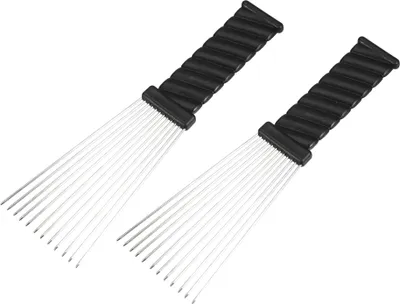 Produktbild von 2 stk. Metall Haar Pick Afro Kamm, für Lockig Haar Afro, 9.05"x2.75"