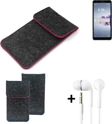 Produktbild von K-S-Trade Handy Hülle Schutz Hülle kompatibel mit ZTE Blade A3 Prime Schutzhülle Handyhülle Filztasche Pouch Tasche Case Sleeve Filzhülle
