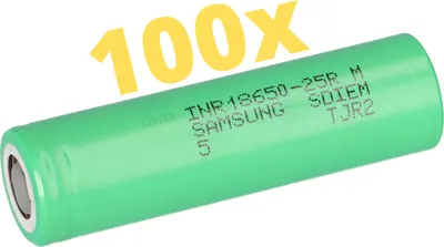 Image de 100x Samsung INR18650-25R 3.6V 2550mAh 8C 20A