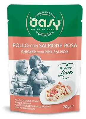 Produktbild von OASY More Love Chicken with salmon - nassfutter für Katzen - 70g