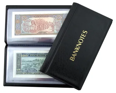 Banknotenalbum, 20 Seiten, 11 x 19 cm, schwarz