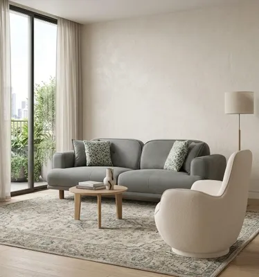 Zdjęcie produktu dla Sofa, fotel, kolor szary, salon, nowoczesny, wygodny, komfortowy