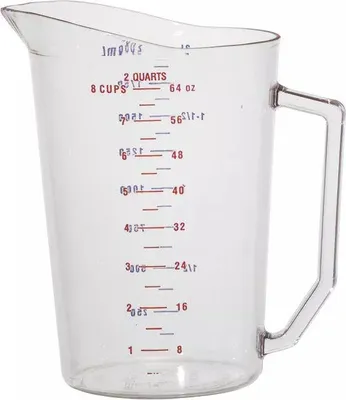Image de Gobelet gradué CAMBRO en polycarbonate transparent, graduation rouge, contenance  2,00 litres