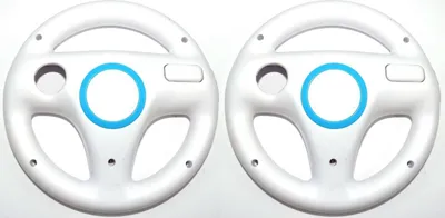 Produktbild von 2x Nintendo Wii Lenkrad SET weiß white Mario Kart Controller Zubehör Wheel