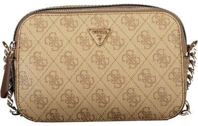 Produktbild von Elegante Umhängetasche Beige mit Kette, zwei Fächer und Kontrastdetails