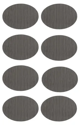 Productafbeelding van Set van 8 Ovalen Placemats van PVC - Grijs - 32 x 45 cm