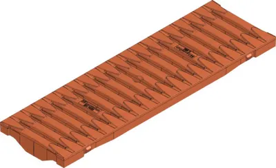 Produktbild von Hauraton Recyfix PRO 100 Stegrost SW 110/9 horizontaler Schubsicherung Klasse C 250 ziegel-rot 500 mm x 149 mm x 38 mm