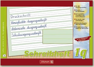 Produktbild von Schreibheft A5 quer Lineatur 1q 90 g/qm 16 Blatt Packung mit 10 Stück