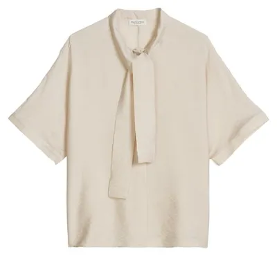 Produktbild von Woven Blouses Shortsleeve 0924 Grey Silk Größe 42