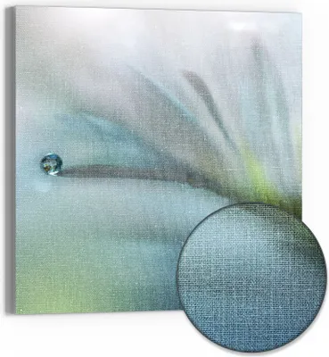 Produktbild von DEQORI Hybrid Leinwand Bild 30x30 cm 'Flüchtiger Tropfen' Wandbild Glas flach modern