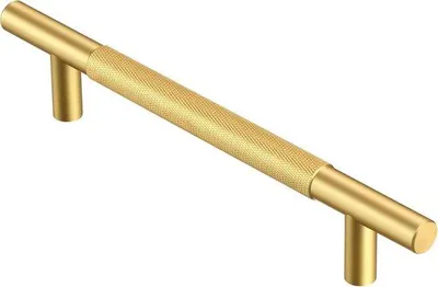 Produktbild von Famanu Schrankgriff 10er Set - Abstand 128 mm, Länge 180 mm, goldene Küchen- und Möbelgriffe